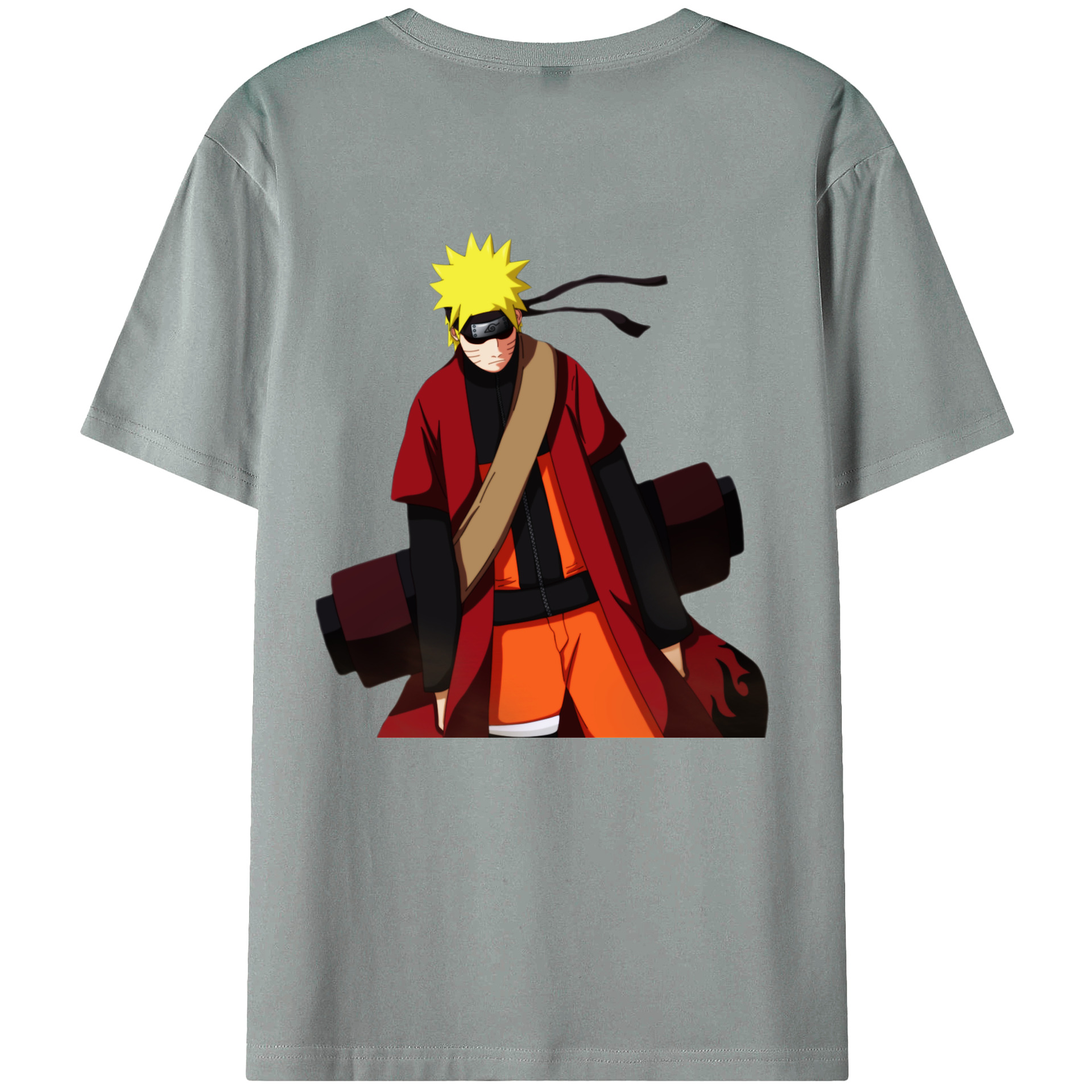 （画像用） NARUTO -ナルト- うずまき ナルト Uzumaki Naruto 綿100％ メンズ半袖Tシャツ（バックプリント） 通気性